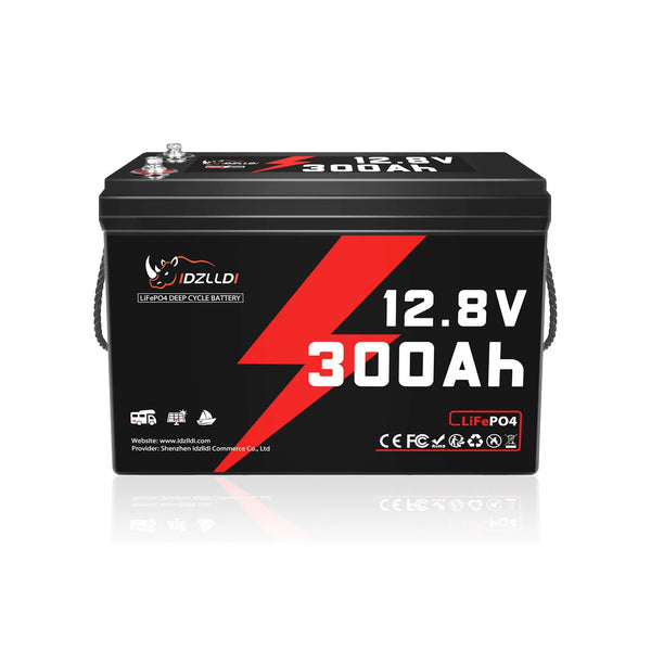Idzlldi 12V 300Ah Deep Cycle LiFePO4 Battery w/ Low-Temperature Protection